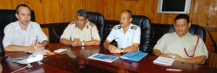 (From l to r): Mr Morgan, Brig Payet, Lt Col Rosette and Major Anacoura during the interview yesterday