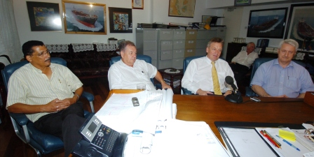 Mr Eddie Belle, Capt Adam, Mr Schmitt and Mr Stone during the meeting