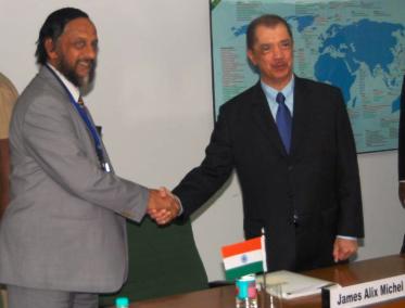 President Michel meeting Dr Pachauri