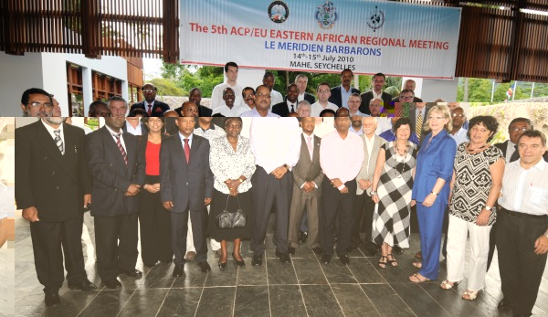 Delegates in a souvenir photograph with Mr Faure