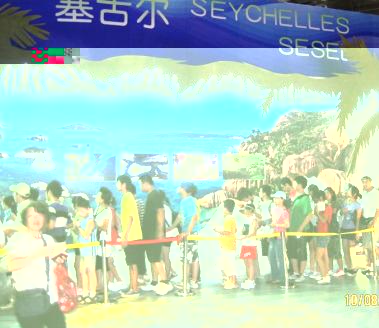 Visitors flocking to the Seychelles pavilion at the World Expo in Shanghai