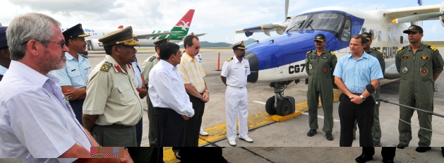 Guests at the ceremony yesterday to welcome the Dornier maritime surveillance plane