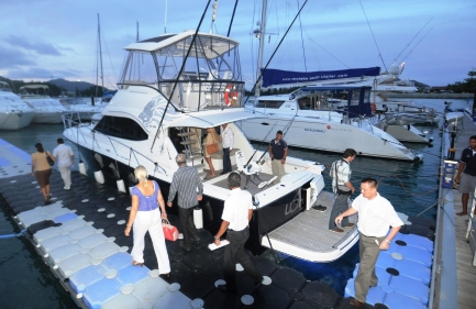 Guests arriving for the boat show