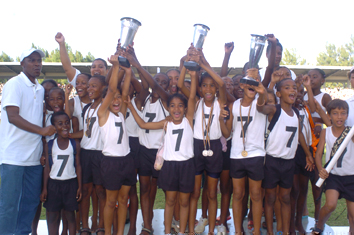 The jubilant Anse Royale Primary School participants