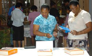 Guests view Thursday's exhibition