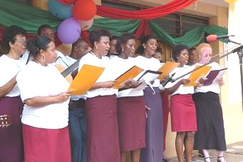 A group of teachers performing a song 