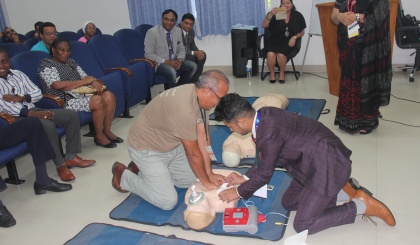 Health professionals receive training on how to deal with cardiac arrest