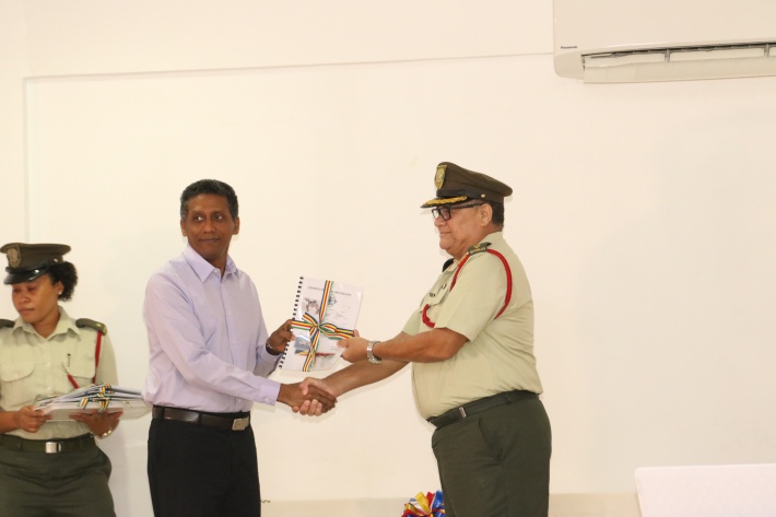 Commander-in-Chief hands over updated defence policy to high ranking SPDF officers