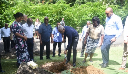 President Solih plants coco-de-mer tree and explores attractions on Mahé