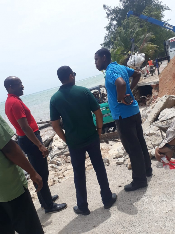 Work underway to rehabilitate eroded Grand Anse Praslin road