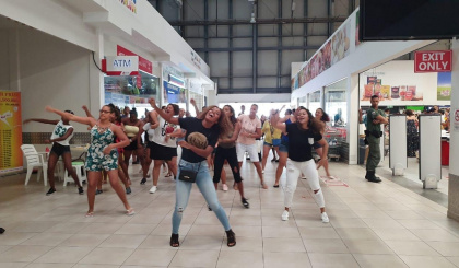 Zumba flashmob gives local shoppers spontaneous dose of entertainment
