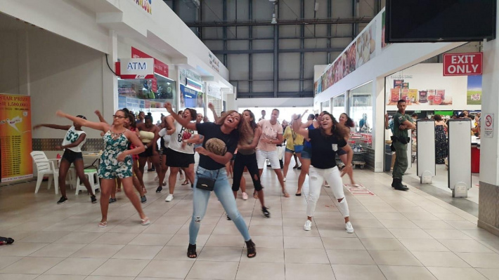 Zumba flashmob gives local shoppers spontaneous dose of entertainment