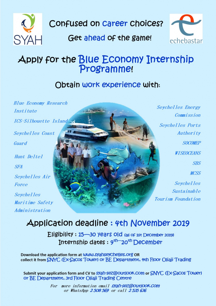 Youths invited to apply for Blue Economy internship programme