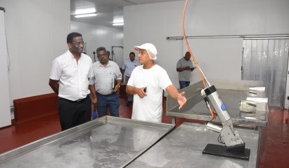 Minister Bastienne satisfied with work done on chicken abattoir