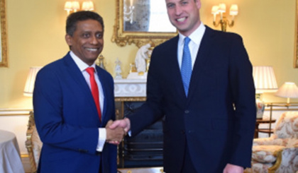 President Faure meets Prince William at Buckingham Palace