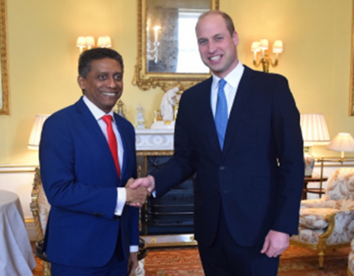 President Faure meets Prince William at Buckingham Palace