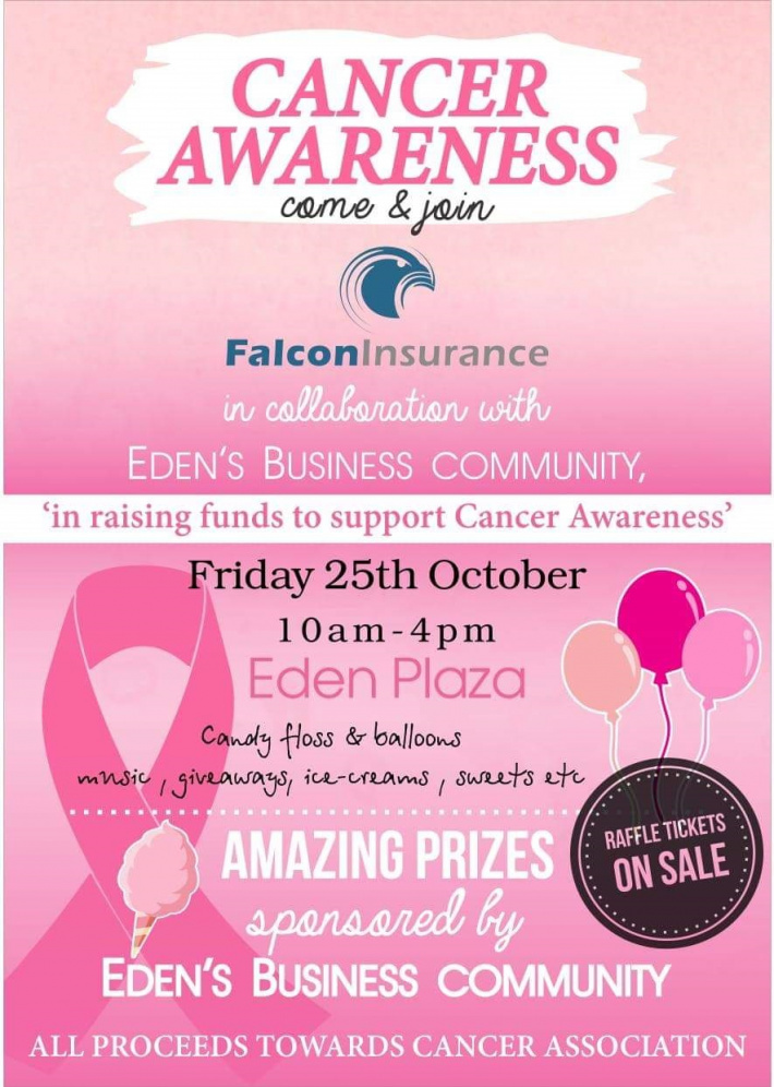 Falcon Insurance engages businesses on Eden island to raise awareness for Cancer Concern Association Seychelles