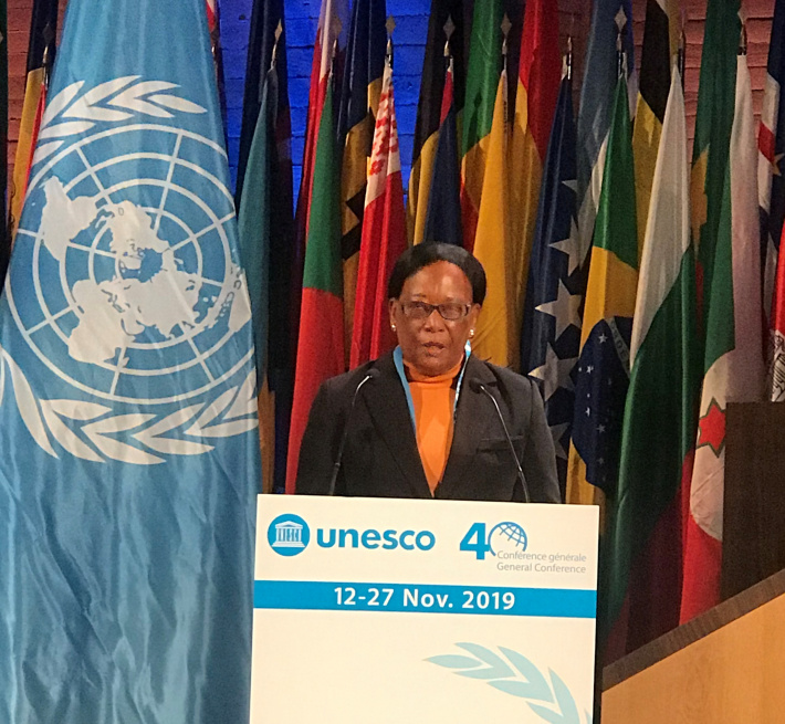 Minister Simeon addresses Unesco’s general conference