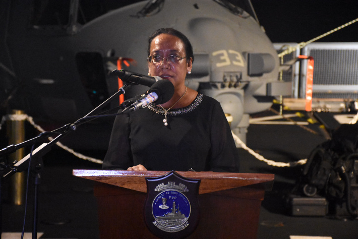 Dignitaries join forces to mark the conclusion of Cutlass 19.2 aboard Italian vessel
