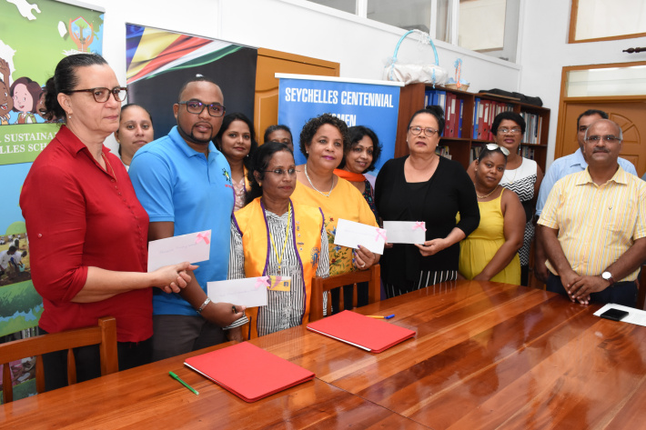 Seychelles Centennial Women Lions Club assists more school with green house shelters