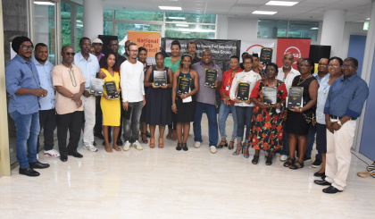 Winners of the Seychelles Arts Award 2019 receive prizes