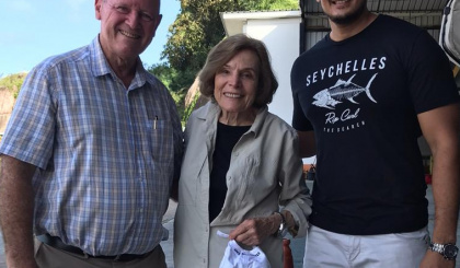 ‘One Seychelles’ leader meets world famous champion for ocean protection Dr Sylvia Earle