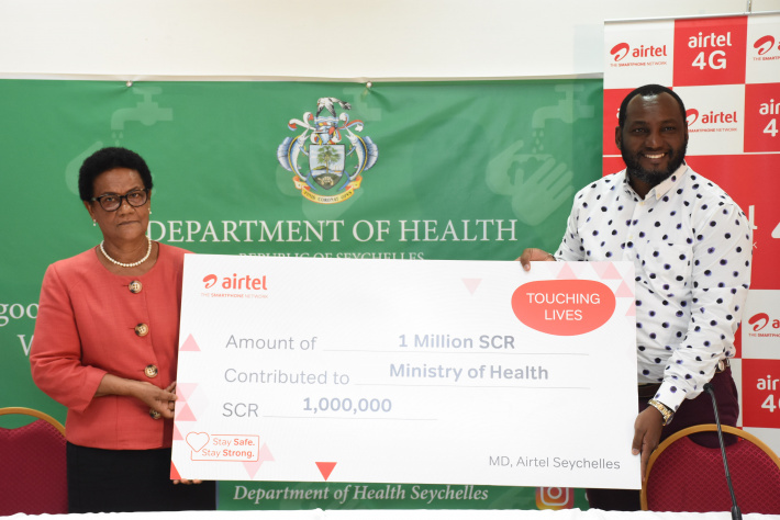 Airtel donates R1 million to the Ministry of Health