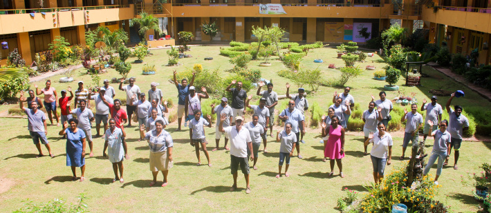 Pirogue Investments staff help out at Baie Ste Anne primary school