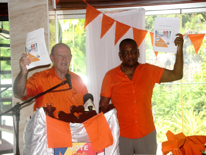 One Seychelles endorses Alain St Ange as its presidential candidate