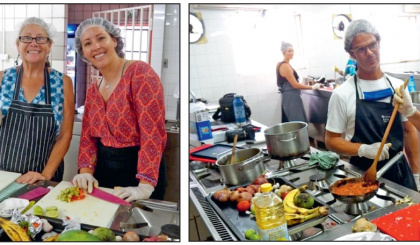 World-travelling sailors pause to learn how to cook authentic Creole food from Seychelles
