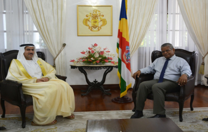 UAE chargé d’affaires pays courtesy call on President Ramkalawan