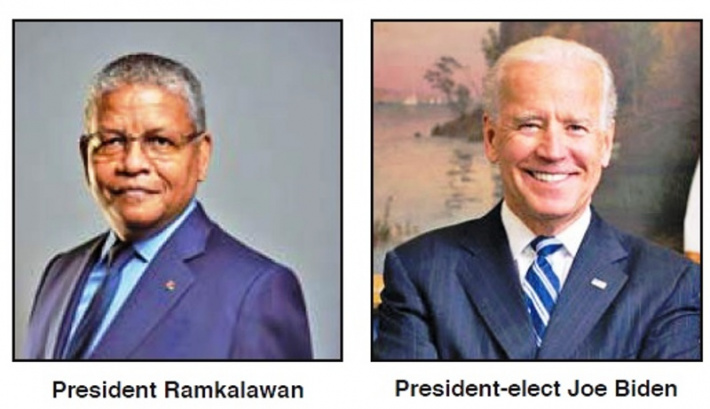 President Ramkalawan sends message of congratulations to USA’s new President-elect