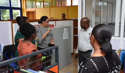 Education Minister Dr Justin Valentin continues with visit