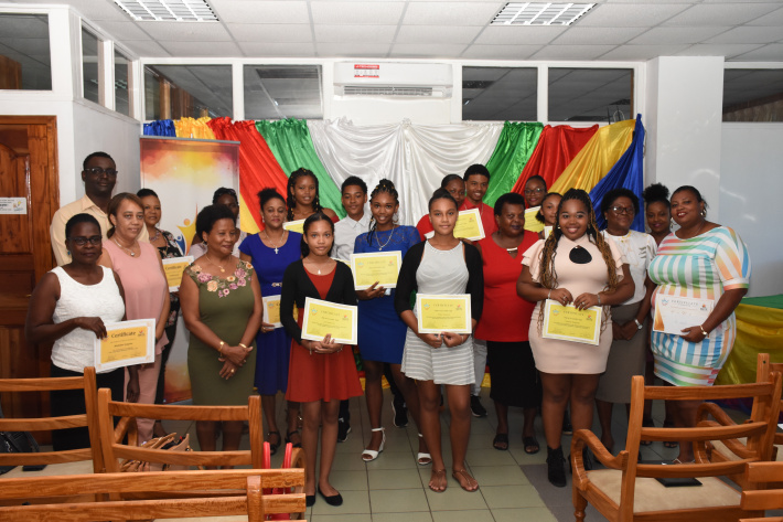 Young Citizens members and facilitators on Mahé honoured