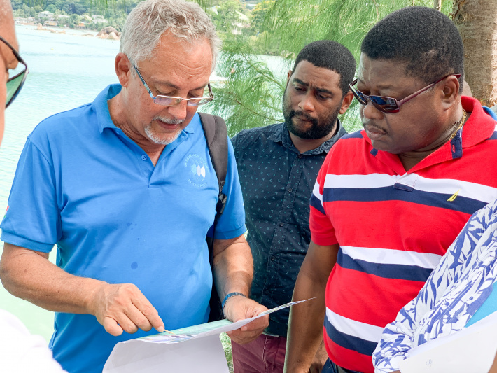 Fisheries minister Jean-Francois Ferrari visits fishing community on Praslin