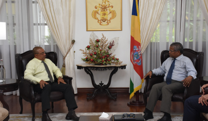 Ambassador Dick Esparon pays farewell call on President Ramkalawan