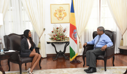 President meets young filmmaker Emilie Chetty