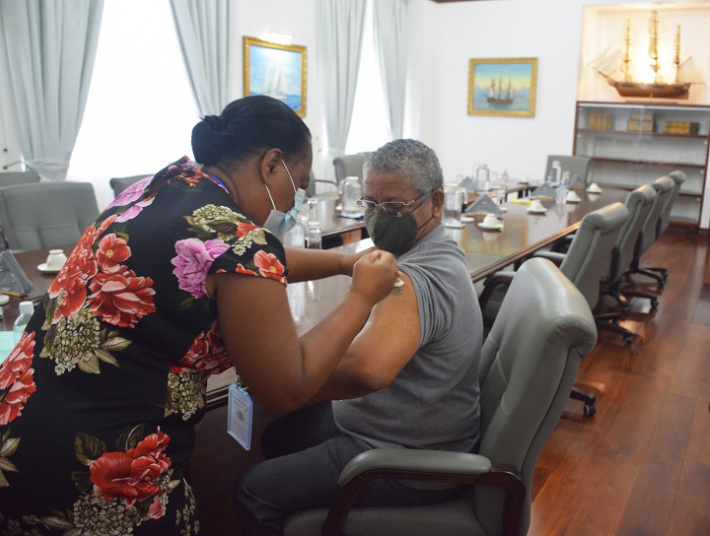 President Ramkalawan and First Lady receive second dose of Sinopharm vaccine