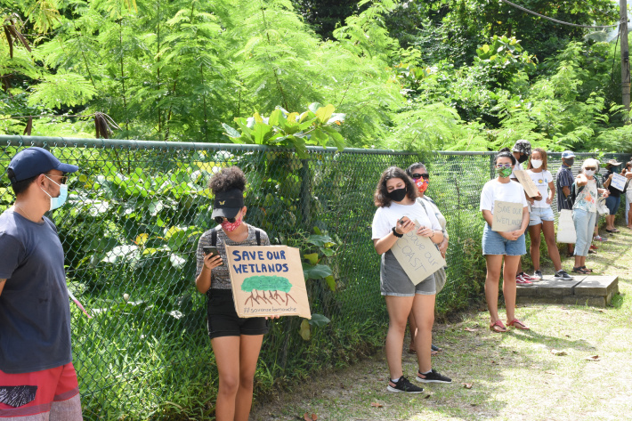 Residents, environmental activists protest against hotel project