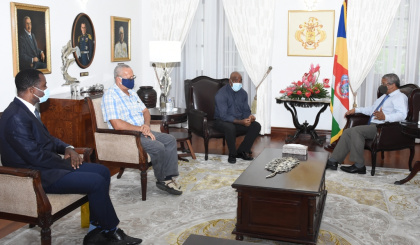 President Ramkalawan meets representatives of the Seychelles Bible Society