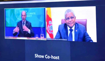 President Ramkalawan takes part in virtual leaders' dialogue on the African Covid-Climate Emergency