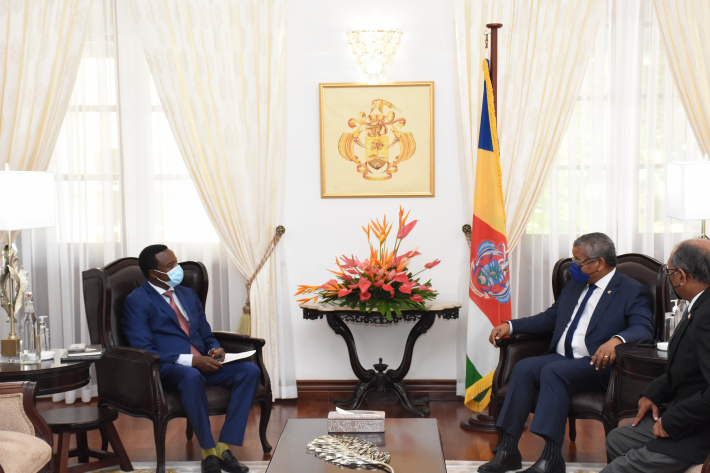 AfDB executive director pays courtesy call on President Ramkalawan