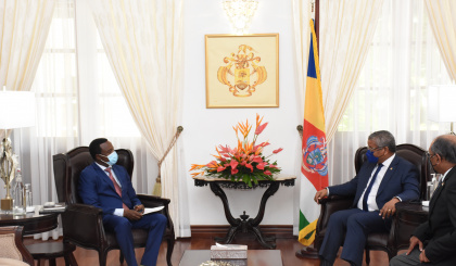 AfDB executive director pays courtesy call on President Ramkalawan