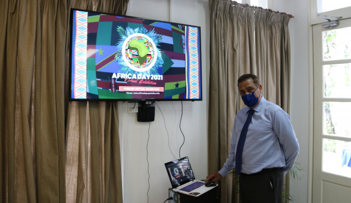 Minister Radegonde launches virtual exhibition to commemorate Africa Day