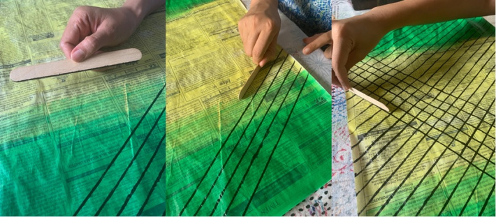 How to upcycle your used newspapers through block printing