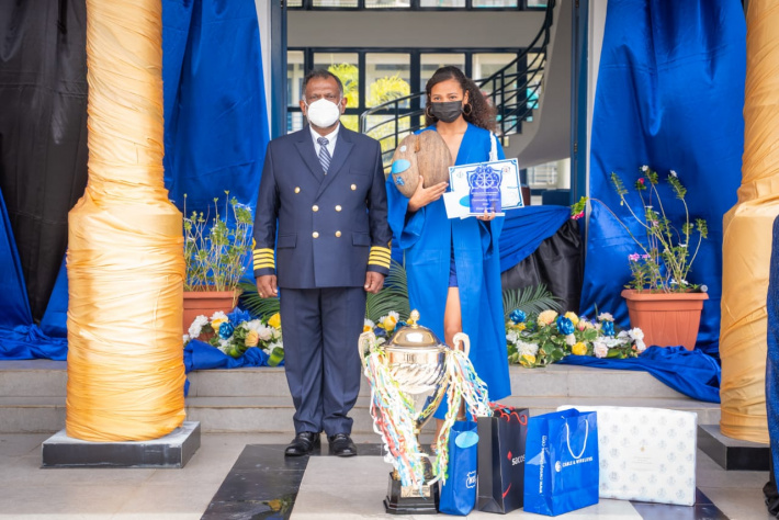 Seychelles Maritime Academy (SMA) graduation ceremony     Elisia Burnett outstanding performer, clinches President’s Cup