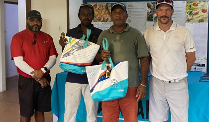 Golf     Hudson Figaro and Barry Clothilde triumph in Takamaka Pairs Matchplay