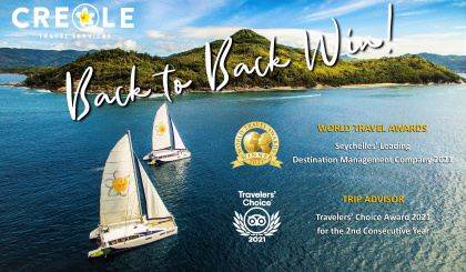 28th World Travel Awards and Trip Advisor         Creole Travel Services in back to back win