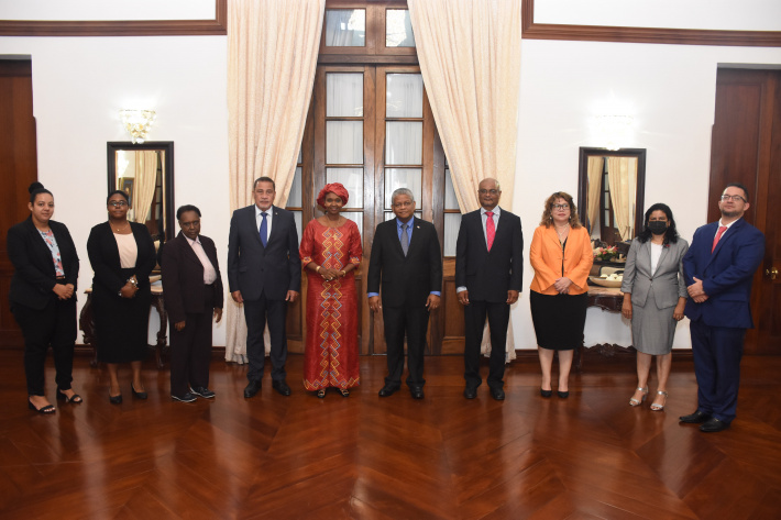 UN resident coordinator and team pay courtesy call on President Ramkalawan