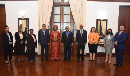 UN resident coordinator and team pay courtesy call on President Ramkalawan